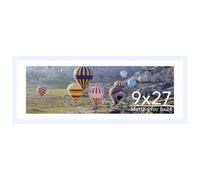 JCJMY 9x27 Picture Frame with 8x24 Mat, Display Photo 8x24 with Mat or 9 x 27 Without Mat, Wall Hanging Large 9 by 27 Poster Frame with Plexiglass, White