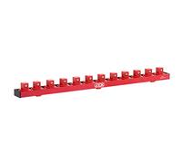 JCK 1/2 Inch Drive Aluminium Socket Organiser Rail, 12 Adjustable Clips