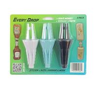 JCK Innovations Each Drop, 3 Pack, Universal Bottle Emptying Kit Transfer Connector for Soap, Lotion, Shampoo, Conditioner and Kitchen Condiments, Coupler