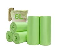 JCKCWL Small Biodegradable Bin Liners 6L, Food Waste Bags Trash Bags 120PCS, Compostable Compost Caddy Liners, Recycling Rubbish Green Bags for Kitchen,35 x 40cm