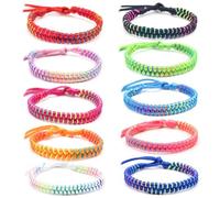 JCKD 10pcs Weaving Colorful Friendship Bracelets, Bohemian Woven Bracelets, Adjustable, Multi-color, Unisex, Handmade, Perfect for Occasions