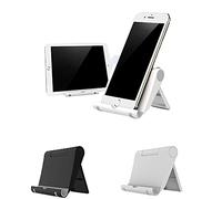 JCKD 2pack Desk Top Adjustable and Folding Plastic Stand for 6-11 Inch Tablet Stand Compatible with iPhone 12 Pro MAX 11 Samsung Galaxy Note 20 S20 Air Mini Android All Smartphones (【1 black 1 white】)