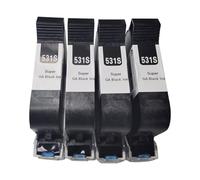 JCKJWL 12.7mm 53S 53S+ Black Quick-dry Ink Cartridge For Online Batch Inkjet Printer 42ML Encrypted Cartridges Multi-Functional Coding (4PCS)