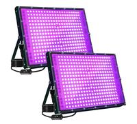 JCKJWL 400W 336 LED UV Black Light 395nm Fluorescent Detection Shadowless Glue Green Oil Resin UV Curing Lamp Fast Curing(2 Pieces)