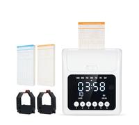 JCKJWL Electronic Time Clock With 100pcs Time Cards 2 Sided Monthly & Weekly And 2PCS Ink Ribbon Employee Attendance Machine With Multi-language