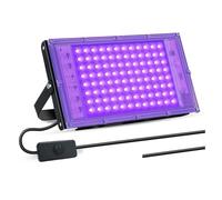 JCKJWL UV Black Light 50W 100W 150W Outdoor LED Flood Black Light 395nm For Disco Glow Party Stage Fast Curing(1 Pcs 50W)