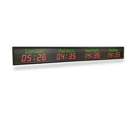 JCKJWL World Time Zone Clock, LED Timer, Four Cities Hotel Hall Digtal Wall Mounted Remote Control Temporizador Programable Multiple Modes