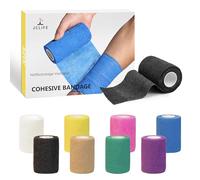 JCLIFE Self Adhesive Bandage Wrap, Assorted Colors 7.5cm x 450cm Cohesive Bandage - Suitable for Pet Bandaging, First Aid, and Medical Fixation. 8 Rolls
