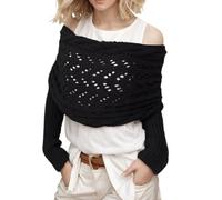 JClorix Scarf with Sleeves for Women, Multifunctional Sweater Shawl Wrap for All Seasons, Knitted Cable Wrap Winter Scarf Stylish Shrugs,Warm Cozy Sweater Scarf with Sleeves (Black)