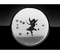 JCM® Fairy Car Sticker UK Fuel Cap Sticker Car Decal, Fairydust Black Carbon