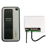 JCM Tech - GoBIO Universal Garage Door Opener + Base MN Receiver 500 Wired Miniature Codes - Biometric Remote Control - Capacity for 10 Fingerprints - Operating Range 100m