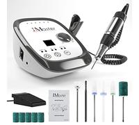 JCMASTER® Nail Drill 35000RPM, Electric E File with Touch Control with Foot Pedal & 6 Bits, Safe Nail File Sander for Acrylic Nails Gel Nails, Professional Manicure Pedicure Set for Nail Care