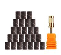JCMaster Professional Drum Sander Set with Sanding Band Mandrel, 25pcs Sanding Bands for Dremel Rotary Tool, 150 Grit