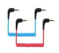 JCMOYUTY 3.5 TRS Cable for NEEWER CM28 CM31, 3.5mm Microphone Cable for Saramonic BLINK500B2+ Wireless Lavalier Microphone Receiver Aux Adapter Coiled Dual 3.5mm TRS Patch Audio Cord for Cameras