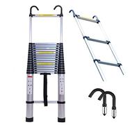 JCNAGXY 8m/ 7m/ 6.2m/ 5m/ 4m/ 3.8m/ 2.6m Telescopic Ladder with Hook, Aluminum Telescoping Extension Ladders for Roofing Business, Household Use, RV Outdoor Work