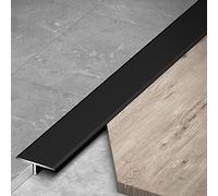 JCNAGXY Black Floor Transition Strip T-Moulding,Flat Seam Cover/Cap for Wood Paneling,Vinyl Laminate Flooring,Aluminum Edge Trim Interior & Exterior