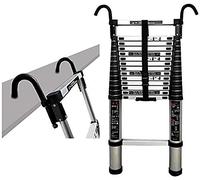 JCNAGXY Extension Ladder with Removable Hooks, Loft Aluminium Heavy Duty Telescoping Ladder, Folding Multipurpose Telescopic Ladders