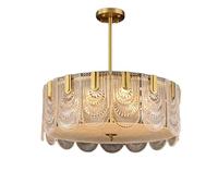 JCNAGXY Indoor Chandelier, Ceiling Light Full Copper Crystal Chandelier Gold LED Ceiling Lamp Warm Light Luxury Minimalist Home Decoration Living Room Bedroom 60 × 60 × 23cm