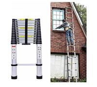 JCNAGXY Ladders,6M/5M/4M//2M/1M Tall Extendable Ladder, Non-Slip Aluminum Multifunction Home Loft Roof Telescoping Collapsible Ladders, 330Lbs/150Kg Capacity/Silver/13.8Ft/4.2M