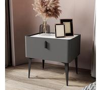 JCNAGXY Single-drawn solid wood Italian-style bedside table, storage cabinet with solid frosted carbon steel legs and slate top.99
