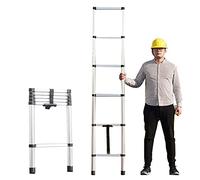 JCNAGXY Telescopic Ladder 7.5ft Telescoping Ladder with Self-Locking Feature, Heavy Duty Two-in-one Anti-Pinch Home Camper Truckers Extension Ladder, Support 330lbs