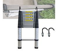 JCNAGXY Telescopic Ladder Professional Extension Ladder with Detachable Hook, Lightweight Anti-Pinch Telescoping Ladder for Electrical Work, Max Load 330lbs