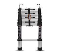JCNAGXY Telescopic Ladder Professional Folding Ladder, Tent/Office/Roofing Business One-Button Step Ladders Climb, 6.9ft/8.9f/10.8ft/12.8ft/13.8ft/15.1ft/16.4ft