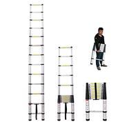 JCNAGXY Telescoping Ladder for 8m/ 7m/ 6.2m/ 5m/ 4m/ 3.8m/ 2.6m Rooftop Tent, Aluminum Extension Telescopic Ladders for Loft RV Attic Outdoor Use, Load 150kg (Color : Black, Size : 5.8m/19