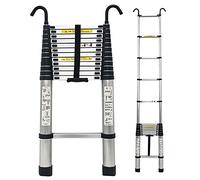 JCNAGXY Telescoping Ladder for Roof Top 8m/ 7m/ 6m/ 5m/ 4m/ / 2m/ 1m Tall, Aluminum Telescopic Extension Ladders with Detachable Hook, 330 Lb Capacity
