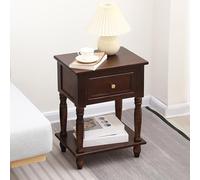 JCNAGXY white bedroom solid wood bedside table with storage drawers, multifunctional minimalist small bedroom wooden bedside table/storage cabinet - Nordic style Color : Walnut