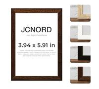 JCNORD MDF Walnut Wooden Picture Frame 6x4 inches (10x15 cm) with Shatterproof Acrylic Glass | Modern Photo Frame for Walls and Tables