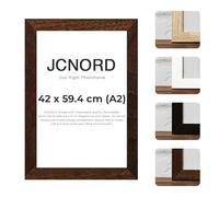 JCNORD MDF Walnut Wooden Picture Frame A2 (42x59.4 cm) with Shatterproof Acrylic Glass | Modern Photo Frame for Walls and Tables