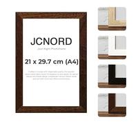 JCNORD MDF Walnut Wooden Picture Frame A4 (21x29.7 cm) with Shatterproof Acrylic Glass | Modern Photo Frame for Walls and Tables
