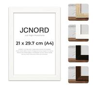 JCNORD White MDF Wooden Picture Frame A4 (21x29.7 cm) with Shatterproof Acrylic Glass | Modern Photo Frame for Walls and Tables