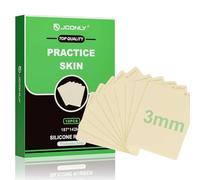 Jconly 10PCS Tattoo Practice Skin 3mm Thick Silicone Fake Skin Double-Sided Reusable Mat, 18.7 x 14.2 cm Tattoo Skin with Deluxe Gift Box for Professional Artists