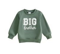 JCOPLY Toddler Baby Boy Clothes Big Brother Sweatshirt Casual Pullover 1-6T | Toddler Boys Autumn Winter Outfits, Kids Big Bro Jumper, Long Sleeve Crew Neck Letter Embroidery Loose Fit Tops, Baby Clothes