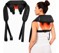 JCOTTON Cordless Neck and Shoulder Massager with Heat, 4D Deep Kneading | 2500mAh Battery, Two Temperature settings, Bi-directional Massage, Hands-free Strap, Type-C Charging, Home and Travel Use