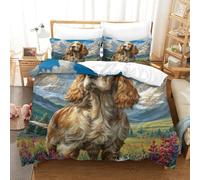 JCOUSDAEO 3 Pieces Afghan Hound 3D Printed Duvet Cover Bedding Sets Brushed Microfibre Easy Care with 2 Pillowcase Double(200x200cm)