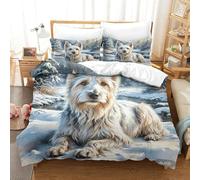 JCOUSDAEO 3 Pieces Scottish Terrier 3D Printed Duvet Cover Bedding Sets Soft Microfiber Easy Care with 2 Pillowcase King(220x240cm)
