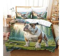 JCOUSDAEO 3 Pieces Staffordshire Bull Terrier 3D Printed Duvet Cover Bedding Sets Brushed Microfibre Soft Easy Care Quilt Cover Set with 2 Pillowcase King(220x240cm)