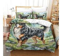 JCOUSDAEO 3 Pieces Tibetan Mastiff 3D Printed Duvet Cover Bedding Set Soft Microfiber Easy Care with 2 Pillowcases Super King（260x220cm）