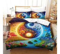 JCOUSDAEO 3 Pieces Yin-yang 3D Printed Duvet Cover Gossip Bedding Set Ultra Soft Microfiber Easy Care with 2 Pillowcases King（220x240cm）