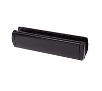 JCP 12" Inch Letter Box, Heavy Duty GreenteQ Sprung Letterbox - Black, for UPVC Doors, Composite Doors, and Wood (40-80mm Thickness)