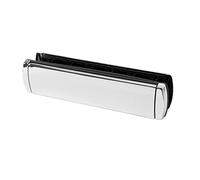 JCP 12" Inch Letter Box, Heavy Duty GreenteQ Sprung Letterbox - Chrome Polished, for UPVC Doors, Composite Doors, and Wood (40-80mm Thickness)