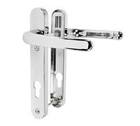 JCP PRO uPVC Door Handle Pair Set Sprung 92 PZ 92mm, Backplate 212mm x 34mm (122mm Screw Centres, Polished Chrome)