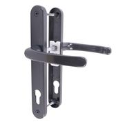 JCP PRO uPVC Door Handle Pair Set Sprung 92 PZ 92mm, Backplate 242mm x 34mm (210mm Screw Centres, Anthracite Grey 7016)