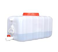JCPSH White Water Storage Tank Large Capacity Water Tank 25L/30L/50L/75L/100L/200L Thick Horizontal Water Tank Food Grade Plastic Bucket With Cover And Valve(Size:110L)