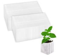 JCSJK 100PCS Non-Woven Seedling Plant Growing Bags, 4.7’’×5.5’’ Biodegradable Cultivation Grow Fabric Breathable Permeable Seedling Pots Plants Pouch for Vegetables Fruits Flowers (12×14cm)