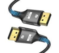 JCSJK 16K DisplayPort Cable 2.1, 2M Display Port 80Gbps DP to DP Cable, 16K@30Hz(DSC), 8K@120Hz(DSC)/60Hz, 4K@240Hz 144Hz 120Hz 60Hz, HDR HDCP DSC 3D Shock 1.2a FreeSync G-Sync