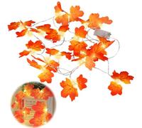 JCSJK Halloween Maple Leaf Fairy Lights 3M 20LED, Autumn Garland with Lights, Autumn Fall String Light Battery Operated for Autumn Maple Leaves Decoration, Light Decorations
